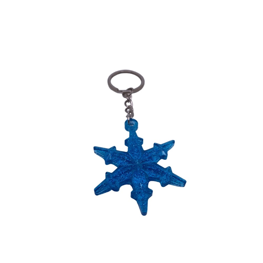 Snowflake Resin Keychain